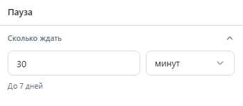 Шаг Пауза: 30 минут